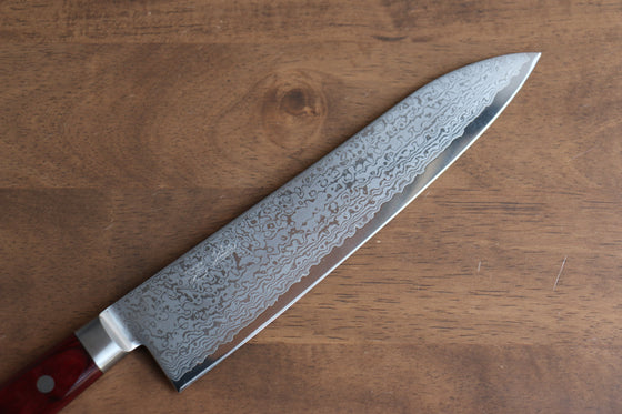 Seisuke VG10 33 Layer Mirrored Finish Damascus Gyuto 210mm Red Pakka wood Handle - Seisuke Knife