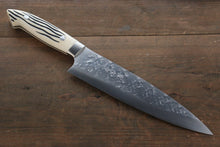  Takeshi Saji SRS13 Hammered Gyuto 210mm Cow Bone Handle - Seisuke Knife