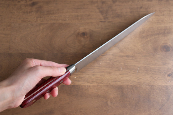 Seisuke VG10 33 Layer Mirrored Finish Damascus Gyuto 210mm Red Pakka wood Handle - Seisuke Knife