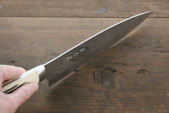 Takeshi Saji SRS13 Hammered Gyuto 210mm Cow Bone Handle - Seisuke Knife