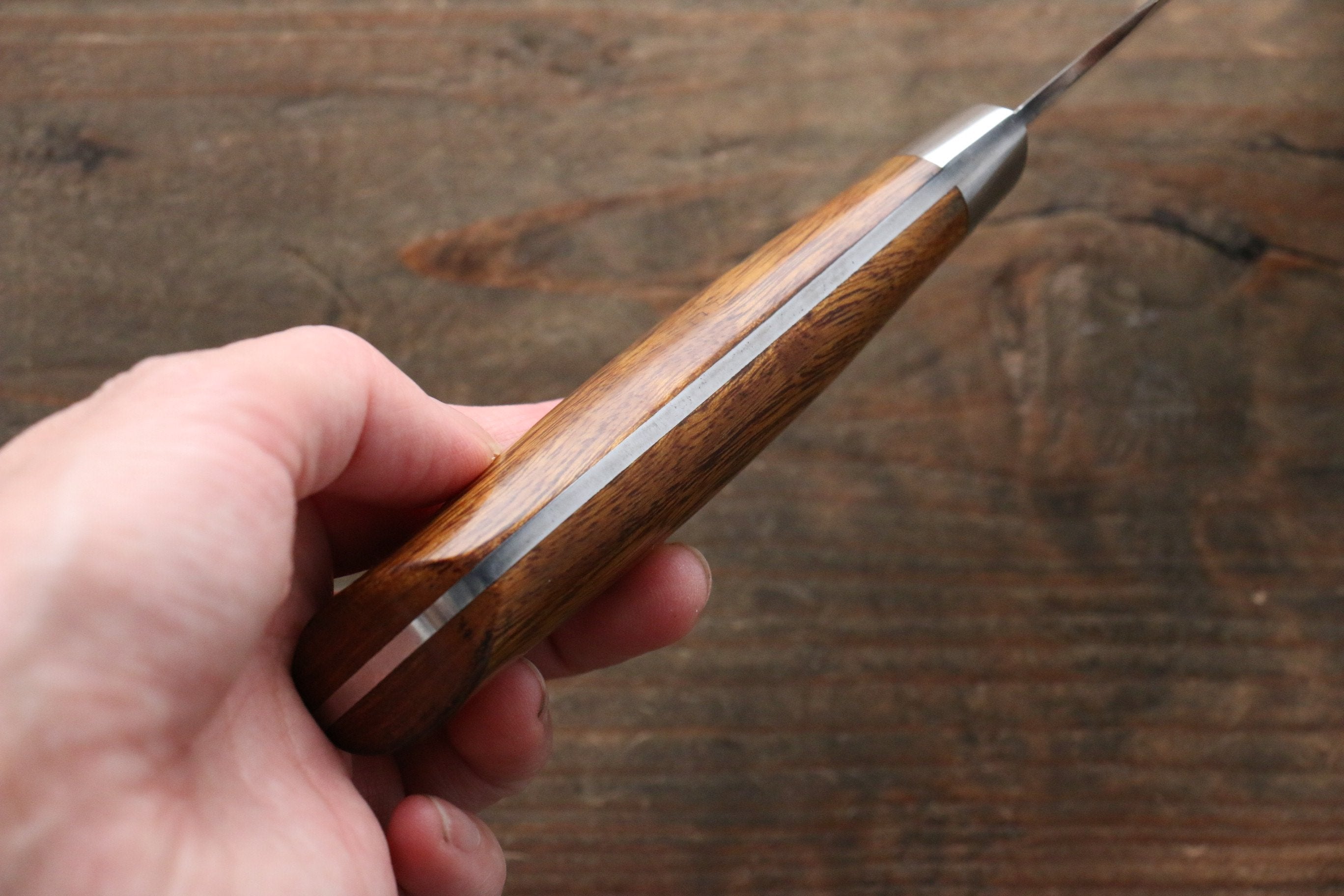 Takeshi Saji Coreless Diamond Finish Damascus Kiritsuke Gyuto 180mm Ironwood Handle - Seisuke Knife
