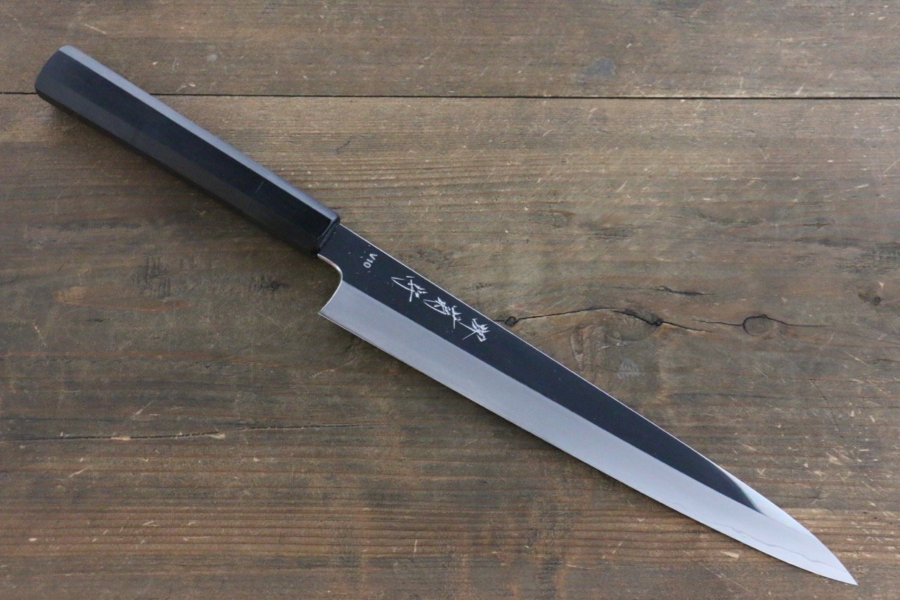 Kikumori VG10 Mirrored Finish Sujihiki Japanese Chef Knife 240mm with Ebony Handle - Seisuke Knife