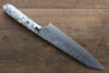 Takeshi Saji Coreless Diamond Finish Damascus Kiritsuke Gyuto 180mm Cloud Turquoise Handle - Seisuke Knife - Slide 2