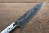 Takeshi Saji Coreless Diamond Finish Damascus Kiritsuke Gyuto 180mm Cloud Turquoise Handle - Seisuke Knife - Slide 5