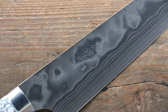 Takeshi Saji Coreless Diamond Finish Damascus Kiritsuke Gyuto 180mm Cloud Turquoise Handle - Seisuke Knife