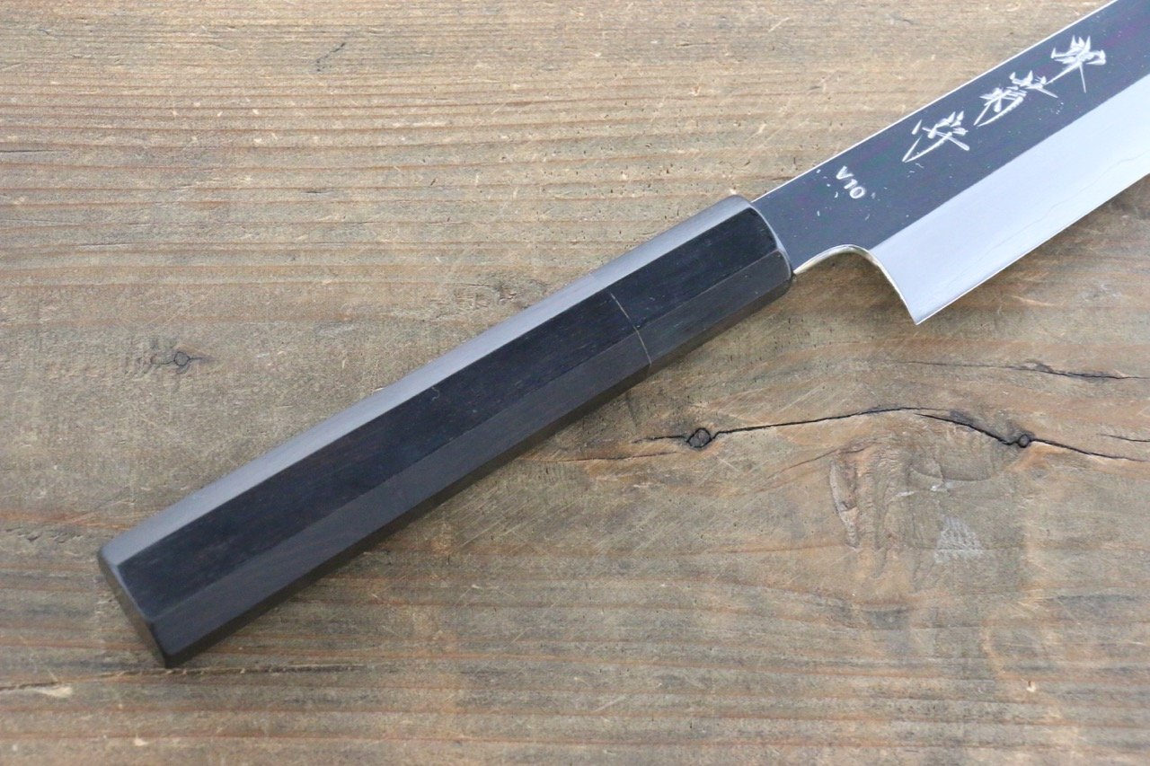 Kikumori VG10 Mirrored Finish Sujihiki Japanese Chef Knife 240mm with Ebony Handle - Seisuke Knife