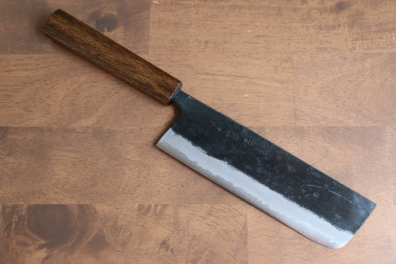 Kyohei Shindo Blue Steel Black Finished Nakiri 165mm with Lacquered Oak Handle - Seisuke Knife