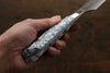 Takeshi Saji Coreless Diamond Finish Damascus Kiritsuke Gyuto 180mm Cloud Turquoise Handle - Seisuke Knife - Slide 7