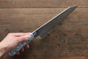 Takeshi Saji Coreless Diamond Finish Damascus Kiritsuke Gyuto 180mm Cloud Turquoise Handle - Seisuke Knife - Slide 8