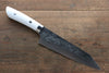 Takeshi Saji Coreless Diamond Finish Damascus Kiritsuke Gyuto 180mm White Stone Handle - Seisuke Knife - Slide 1