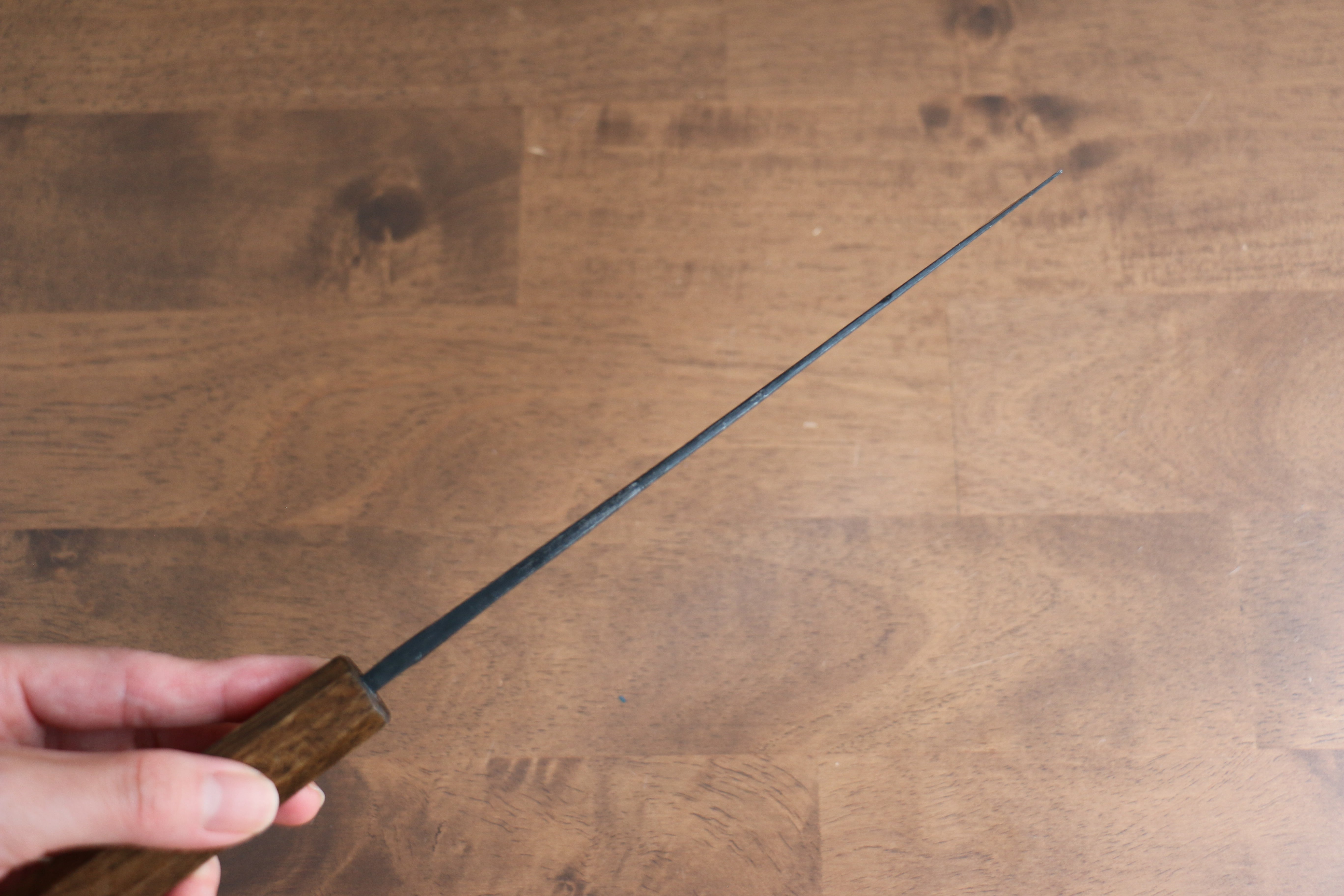 Kyohei Shindo Blue Steel Black Finished Nakiri 165mm with Lacquered Oak Handle - Seisuke Knife