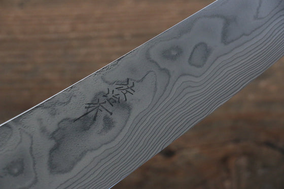 Takeshi Saji Coreless Diamond Finish Damascus Kiritsuke Gyuto 180mm White Stone Handle - Seisuke Knife