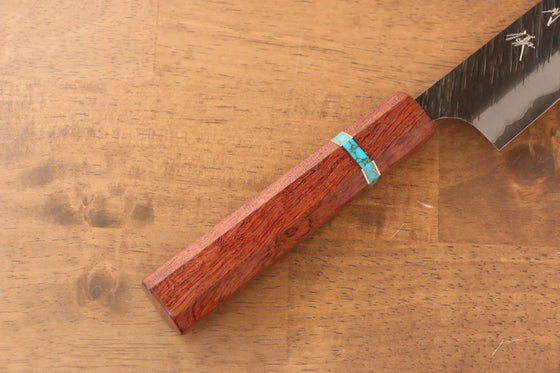 Yu Kurosaki Fujin Blue Super Hammered Sujihiki 270mm Maple(With turquoise ring Brown) Handle - Seisuke Knife