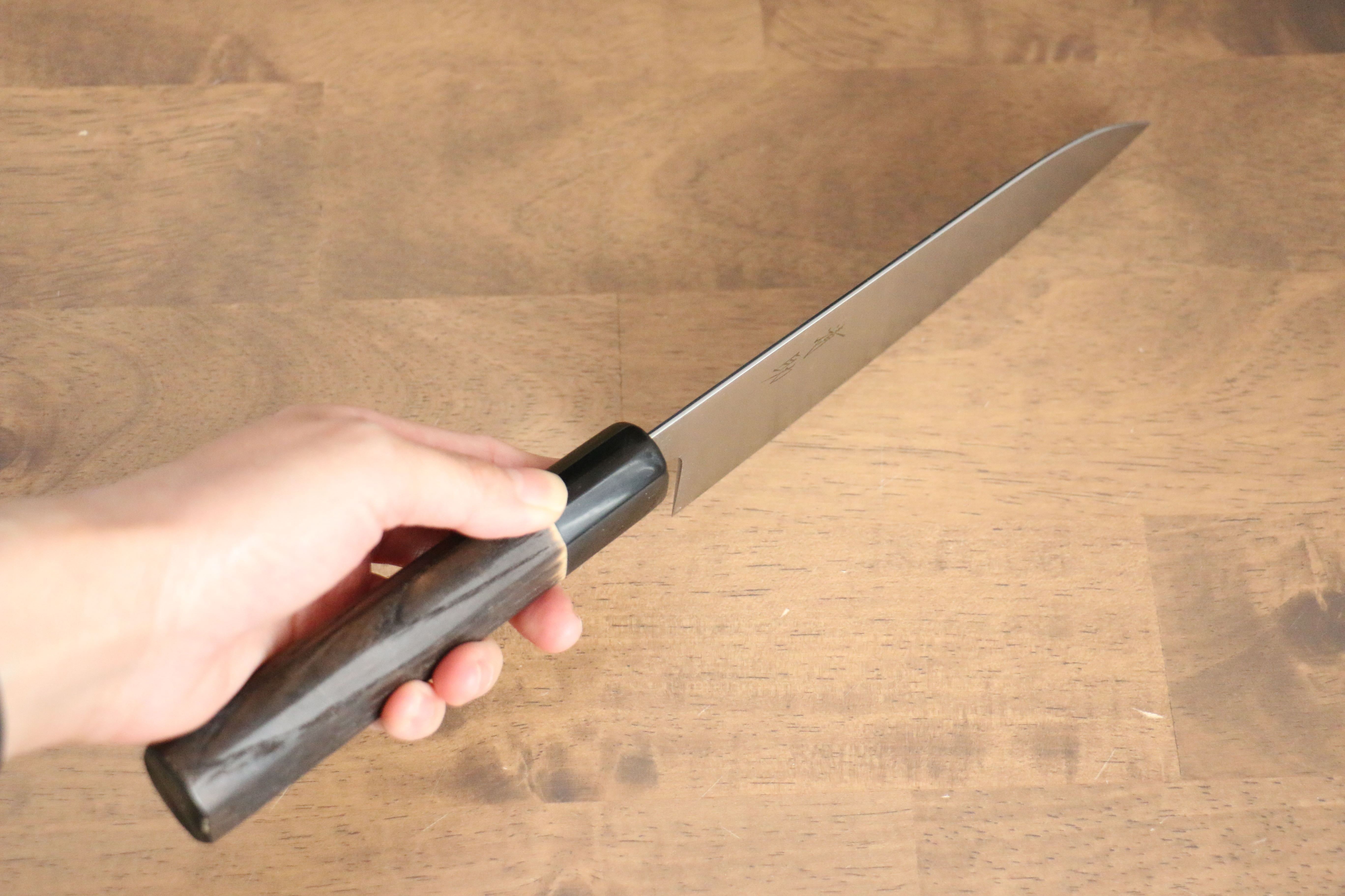 Seisuke Swedish Steel-stn Santoku 180mm Burnt Chestnut Handle - Seisuke Knife
