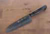 Yoshimi Kato VG10 Hammered Damascus Santoku 170mm with Black Pakkawood Handle - Seisuke Knife - Slide 1