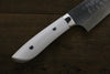 Takeshi Saji SRS13 Hammered Damascus Gyuto 210mm White Stone Handle - Seisuke Knife - Slide 6