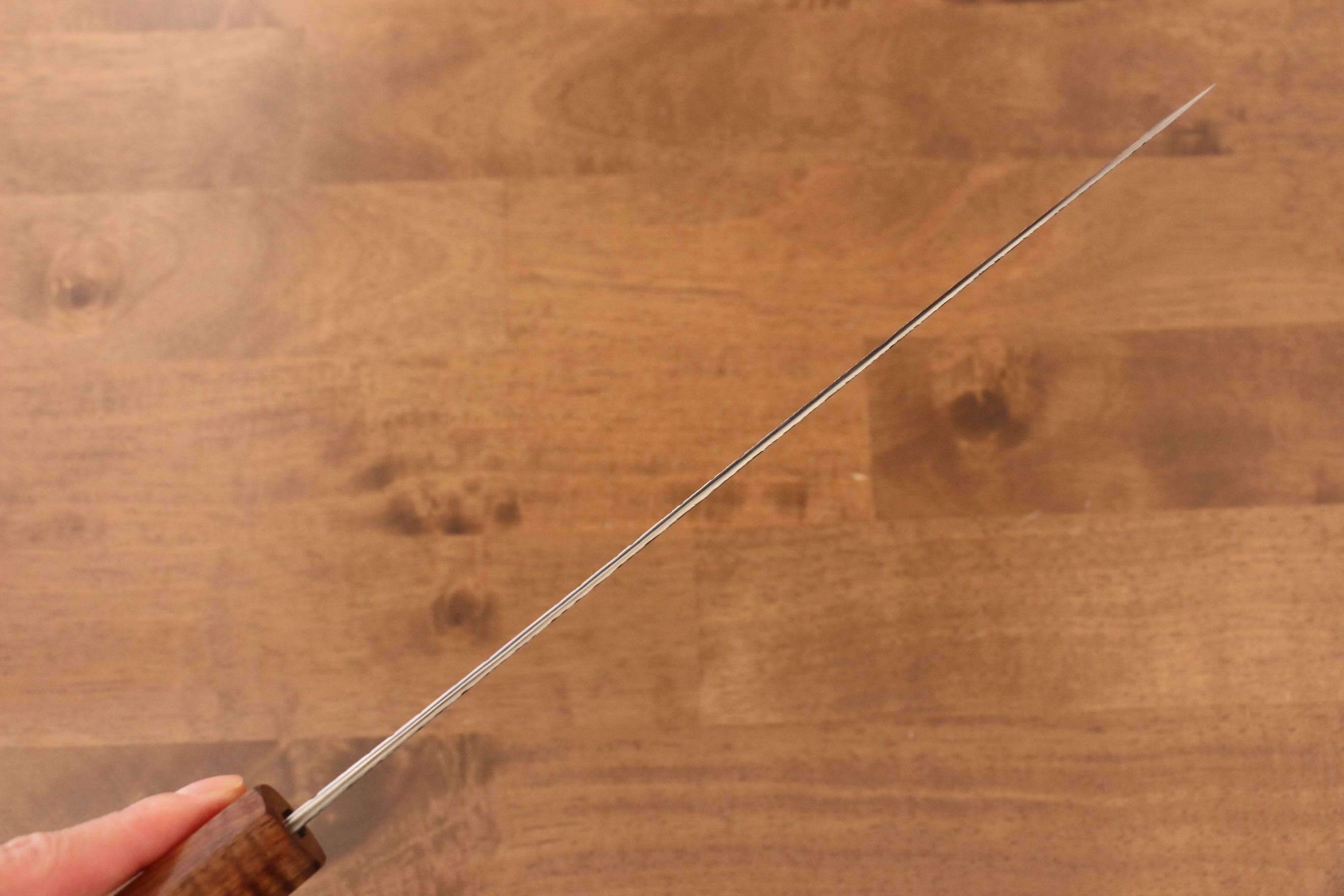 Yu Kurosaki Fujin Blue Super Hammered Gyuto 240mm Maple(With turquoise ring Brown) Handle - Seisuke Knife