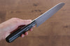 Yoshimi Kato VG10 Hammered Damascus Santoku 170mm with Black Pakkawood Handle - Seisuke Knife - Slide 9