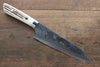 Takeshi Saji Coreless Diamond Finish Damascus Kiritsuke Gyuto 180mm White Cow Bone Handle - Seisuke Knife - Slide 1