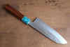 Yu Kurosaki Senko SG2 Hammered Santoku 165mm with Shitan & Turquoise Handle - Seisuke Knife - Slide 2