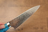 Takeshi Saji SG2 Diamond Finish Petty-Utility 150mm Blue Turquoise Handle - Seisuke Knife - Slide 4
