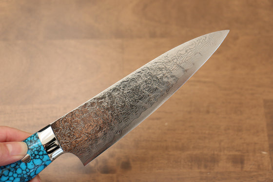 Takeshi Saji SG2 Diamond Finish Petty-Utility 150mm Blue Turquoise Handle - Seisuke Knife