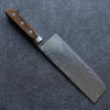 Seisuke Nami AUS10 Mirrored Finish Damascus Nakiri 165mm Brown Pakka wood Handle - Seisuke Knife