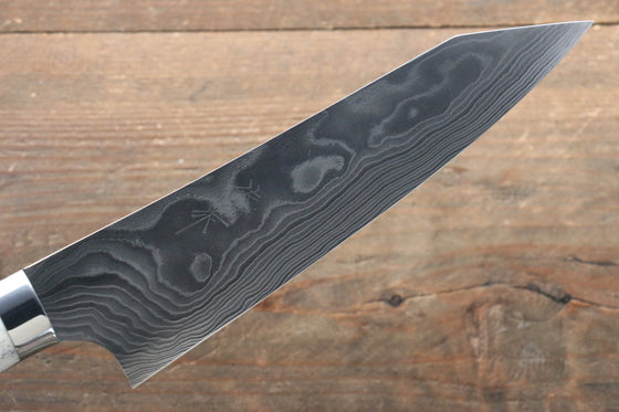 Takeshi Saji Coreless Diamond Finish Damascus Kiritsuke Gyuto 180mm White Cow Bone Handle - Seisuke Knife