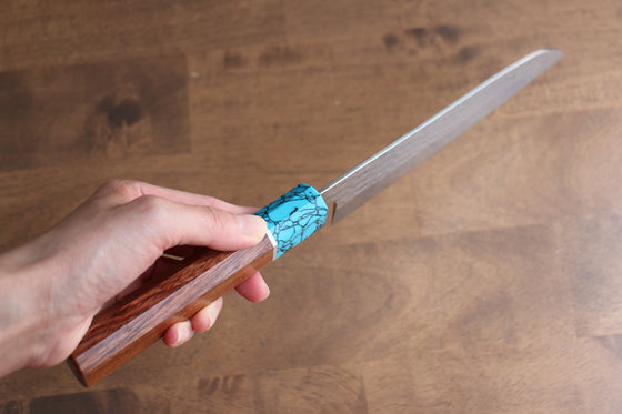 Yu Kurosaki Senko SG2 Hammered Santoku 165mm with Shitan & Turquoise Handle - Seisuke Knife