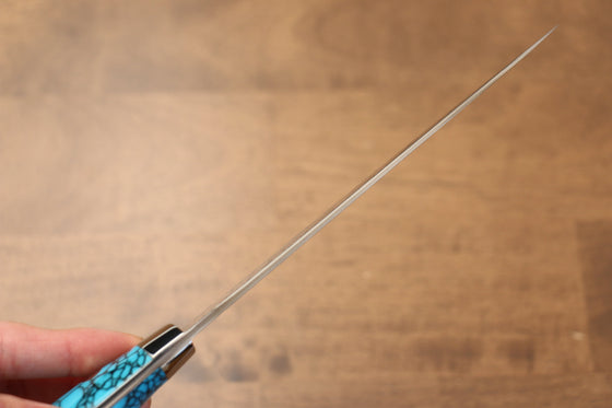 Takeshi Saji SG2 Diamond Finish Petty-Utility 150mm Blue Turquoise Handle - Seisuke Knife