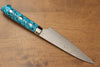 Takeshi Saji SG2 Diamond Finish Petty-Utility 130mm Blue Turquoise Handle - Seisuke Knife - Slide 2