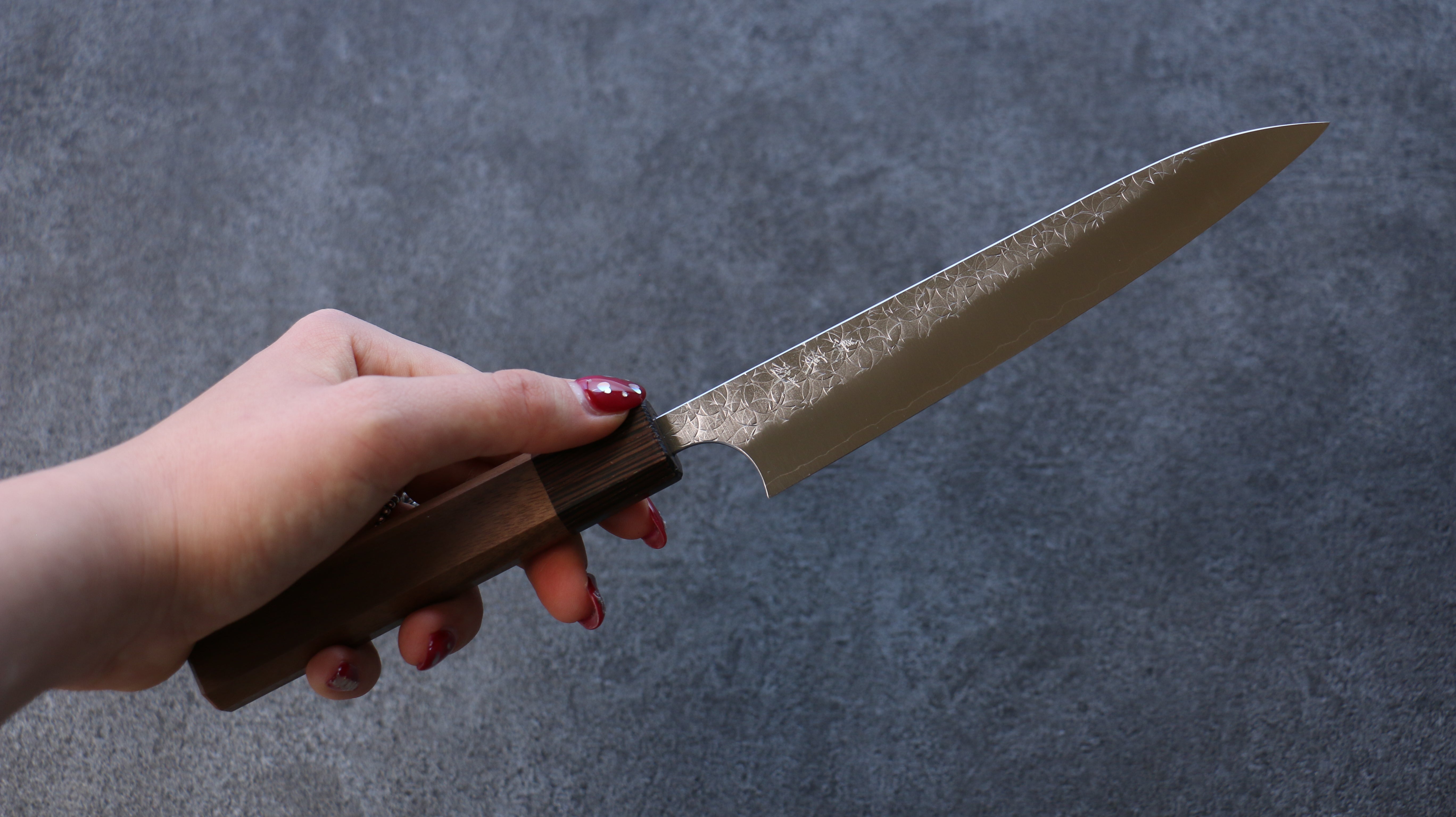 Yoshimi Kato Minamo SG2 Hammered Petty-Utility 150mm Walnut Handle - Seisuke Knife