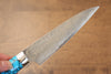 Takeshi Saji SG2 Diamond Finish Petty-Utility 130mm Blue Turquoise Handle - Seisuke Knife - Slide 4