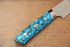 Takeshi Saji SG2 Diamond Finish Petty-Utility 130mm Blue Turquoise Handle - Seisuke Knife - Slide 6