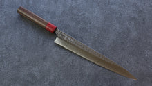  Yoshimi Kato Minamo SG2 Hammered Sujihiki 270mm with Shitan & Red Pakka wood Handle - Seisuke Knife