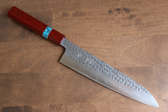 Yu Kurosaki Senko SG2 Hammered Gyuto 210mm Padoauk(ferrule: Turquoise) Handle - Seisuke Knife