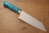 Takeshi Saji SG2 Diamond Finish Bunka 170mm Blue Turquoise Handle - Seisuke Knife - Slide 1