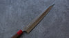 Yoshimi Kato Minamo SG2 Hammered Sujihiki 270mm with Shitan & Red Pakka wood Handle - Seisuke Knife - Slide 6