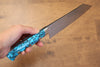 Takeshi Saji SG2 Diamond Finish Bunka 170mm Blue Turquoise Handle - Seisuke Knife - Slide 7