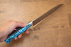 Takeshi Saji SG2 Diamond Finish Bunka 170mm Blue Turquoise Handle - Seisuke Knife - Slide 8