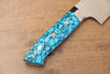 Takeshi Saji SG2 Diamond Finish Santoku 180mm Blue Turquoise Handle - Seisuke Knife - Slide 6