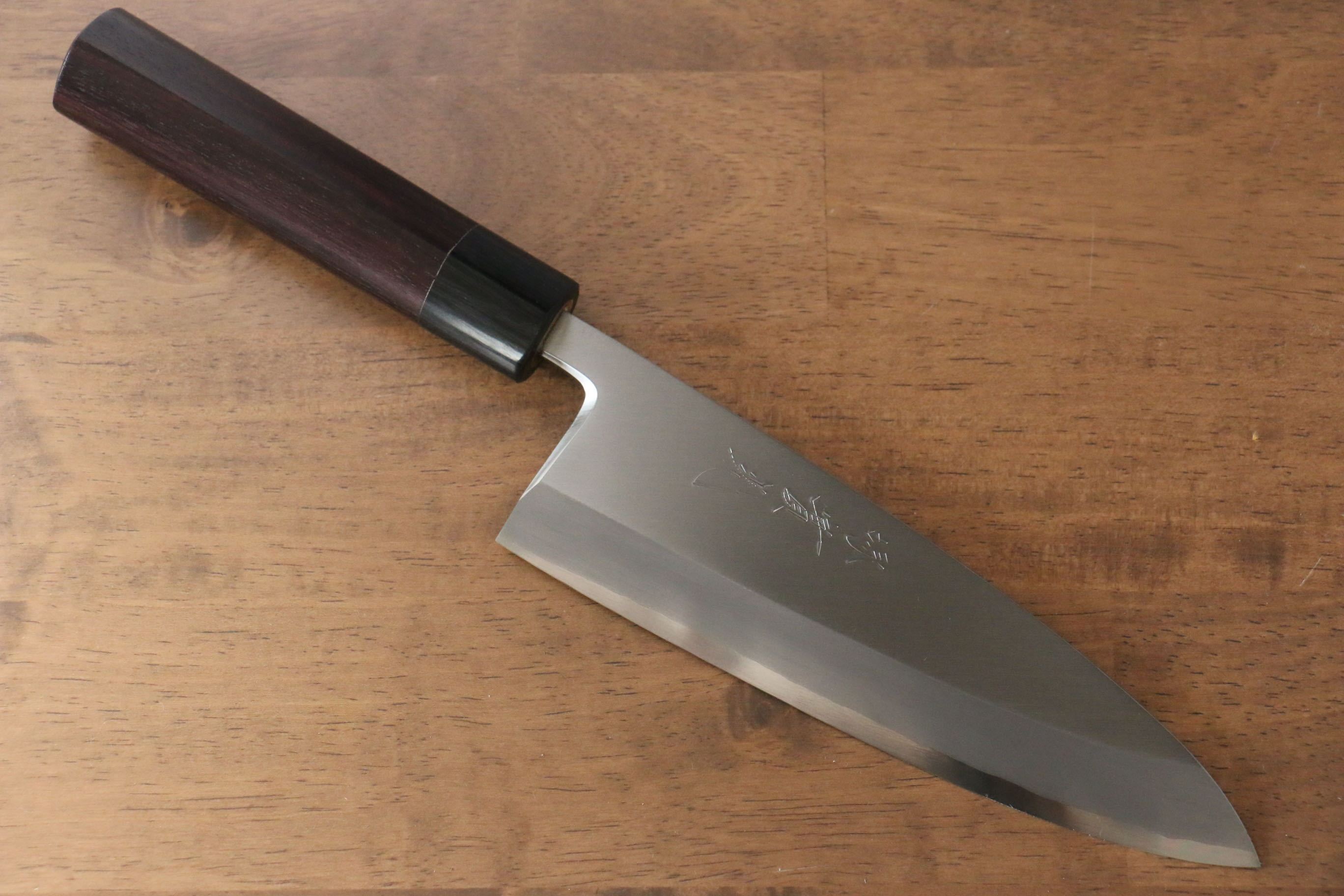 Jikko Silver Steel No.3 Deba  180mm Shitan Handle - Seisuke Knife