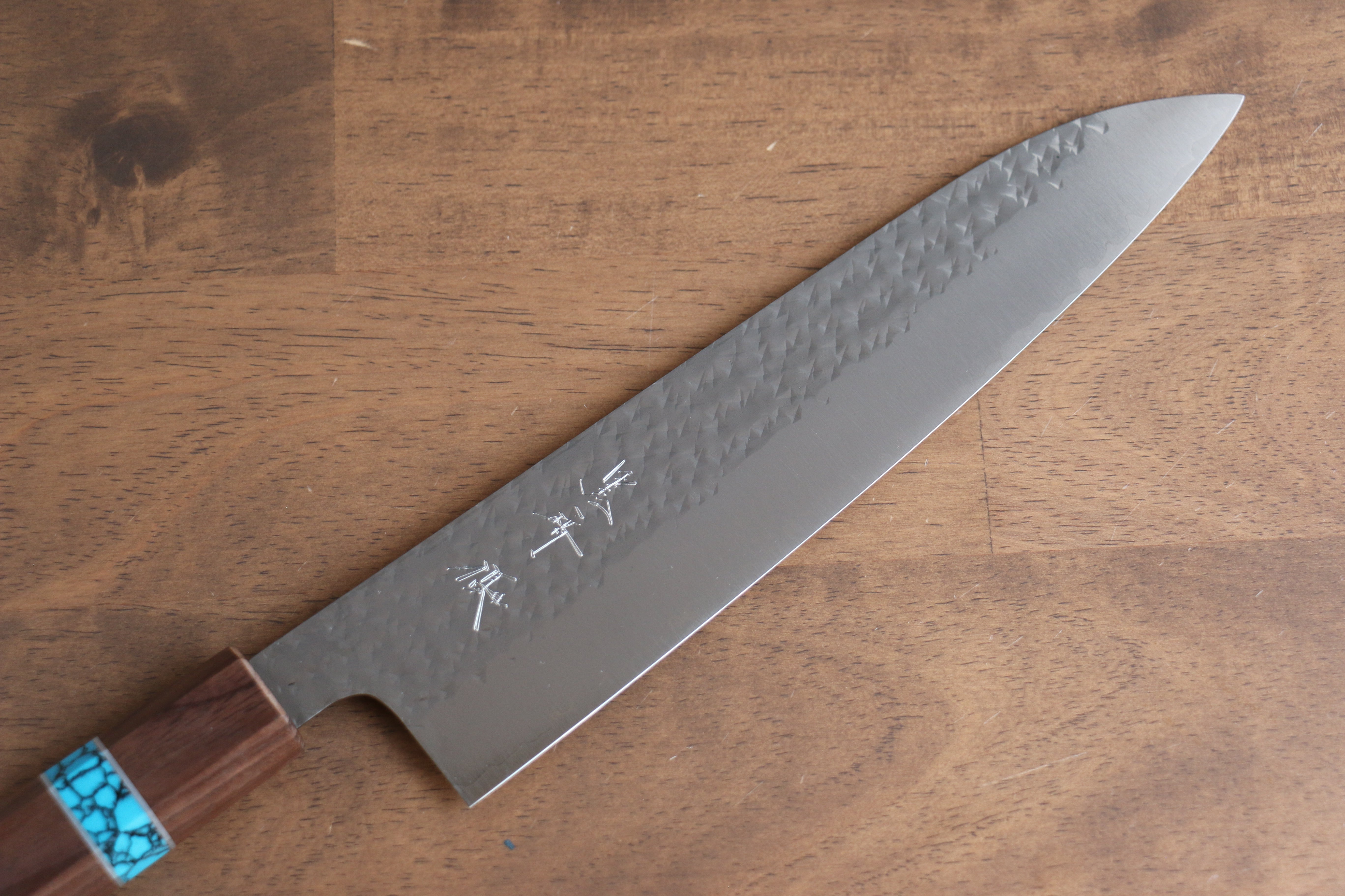 Yu Kurosaki Senko SG2 Hammered Gyuto 210mm Walnut(ferrule: Turquoise) Handle - Seisuke Knife