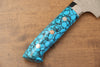 Takeshi Saji SG2 Diamond Finish Gyuto 210mm Blue Turquoise Handle - Seisuke Knife - Slide 6