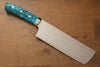 Takeshi Saji SG2 Diamond Finish Nakiri 170mm Blue Turquoise Handle - Seisuke Knife - Slide 1