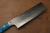 Takeshi Saji SG2 Diamond Finish Nakiri 170mm Blue Turquoise Handle - Seisuke Knife - Slide 3