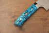 Takeshi Saji SG2 Diamond Finish Nakiri 170mm Blue Turquoise Handle - Seisuke Knife - Slide 5