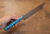 Takeshi Saji SG2 Diamond Finish Nakiri 170mm Blue Turquoise Handle - Seisuke Knife - Slide 7