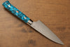 Takeshi Saji SG2 Diamond Finish Petty-Utility 90mm Blue Turquoise Handle - Seisuke Knife - Slide 2