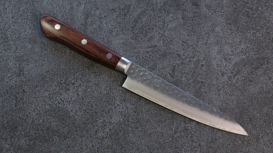 Seisuke Swedish Steel-stn Hammered Petty-Utility 150mm Mahogany Handle - Seisuke Knife